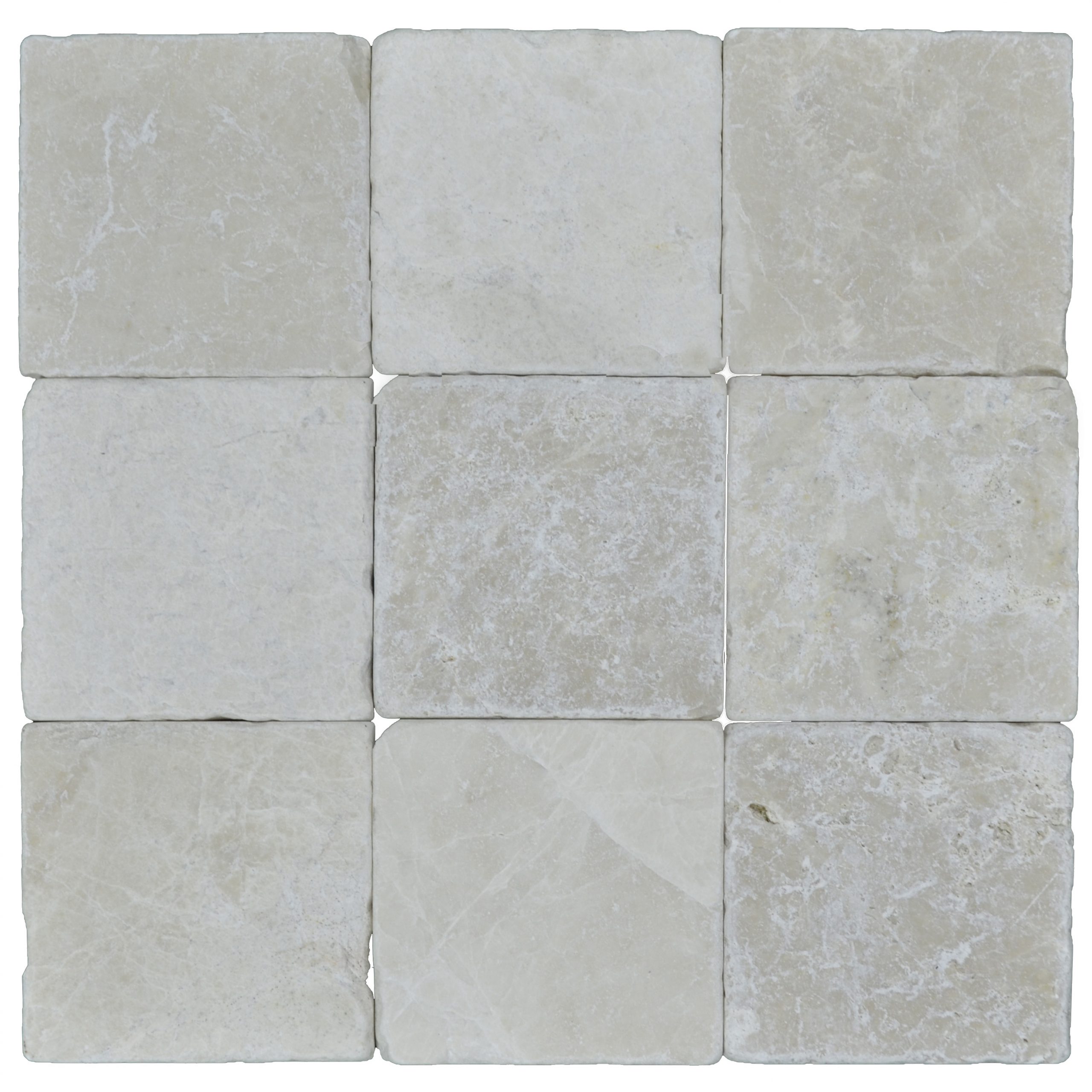 Botticino Beige Tumbled Marble Mosaic Tiles 4x4 Wholesale Paver